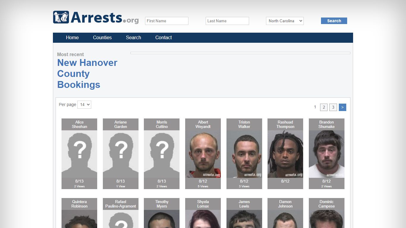 New Hanover County Arrests and Inmate Search