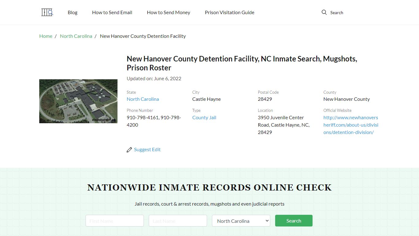 New Hanover County Detention Facility, NC Inmate Search ...